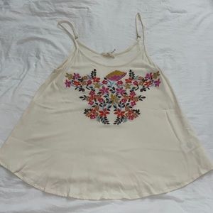 Cream and Floral tank top